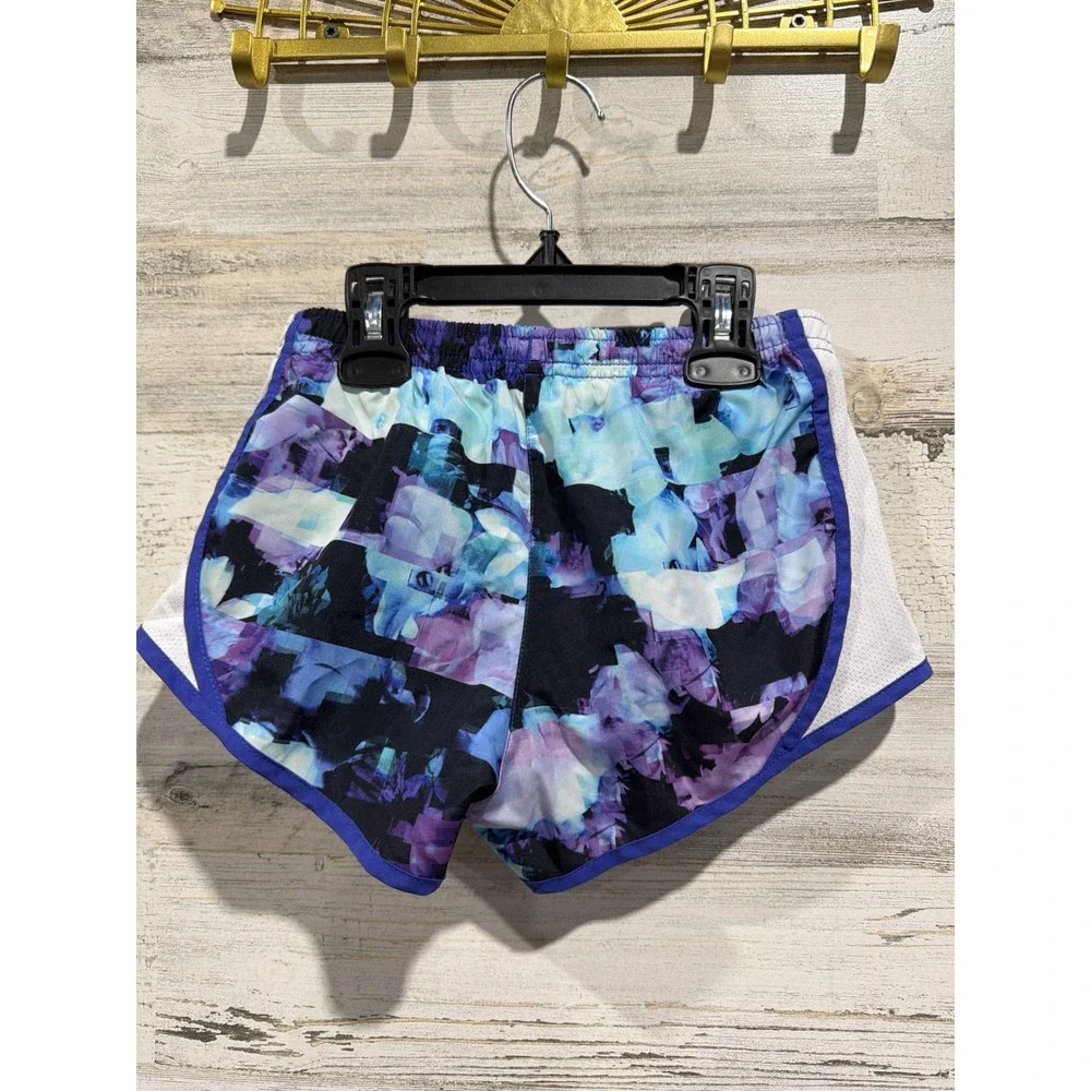 Nike Tempo Running Shorts Women XS Purple Floral Mesh Active Athletic *Flawed
